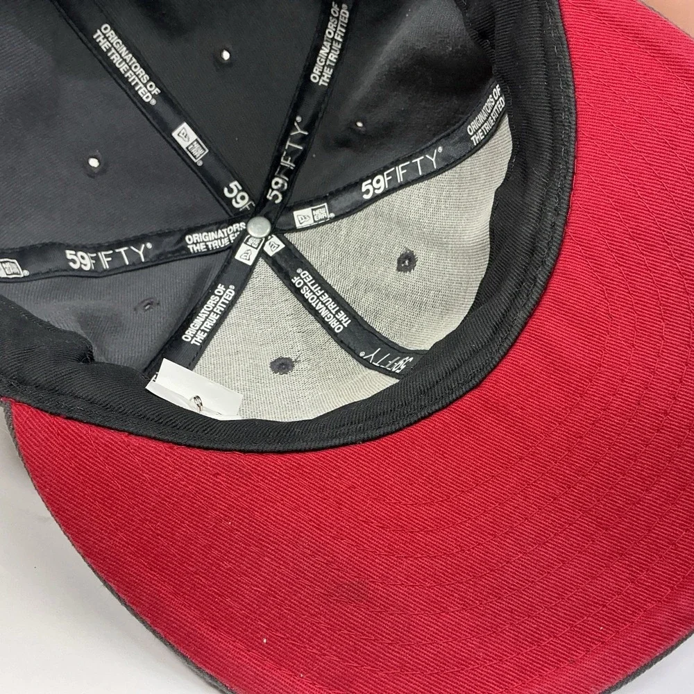 Atlanta Braves Hat New Era Fitted Size 7 1/2 Chief Noc-A-Homa Baseball Cap Gray